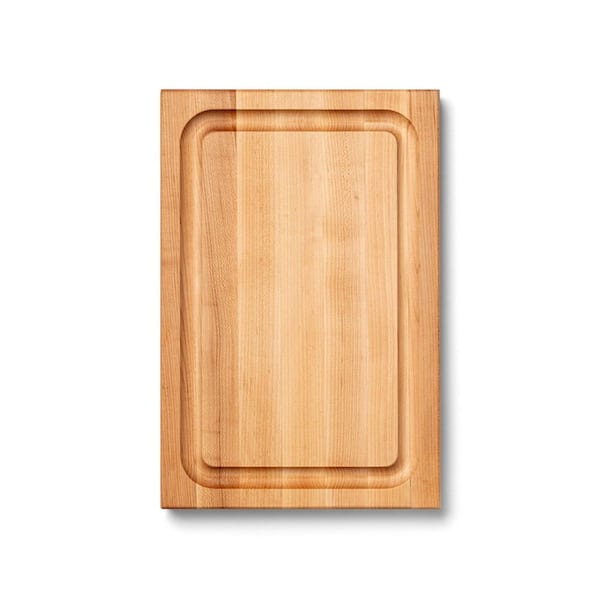 Wood 18 in. x 12 in. Rectangular Wood Cutting/Carving Board with Juice Groove, Maple