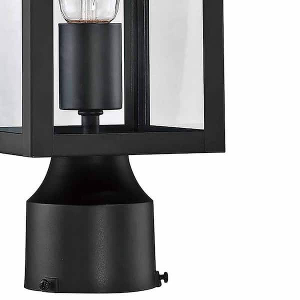 Hukoro 16.5-in Matte Black Modern/Contemporary Outdoor Light Post Lantern