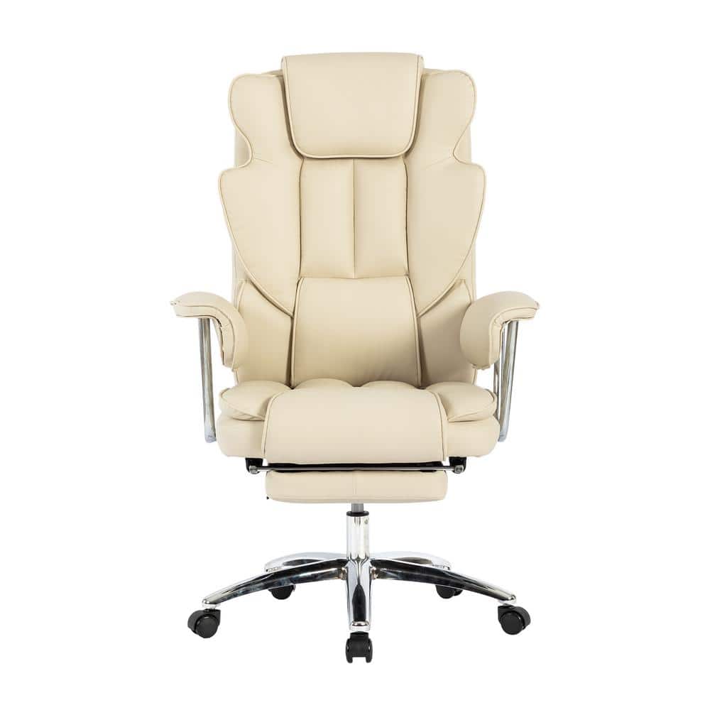 Leather Reclining Ergonomic Office Chair Computer Chair High Back Lumbar Su
