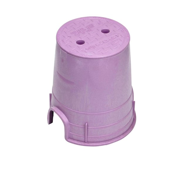 NDS 6 in. Standard Series Round Valve Box and Cover, 9 in. Height, Purple Box, Purple Reclaimed Water Cover