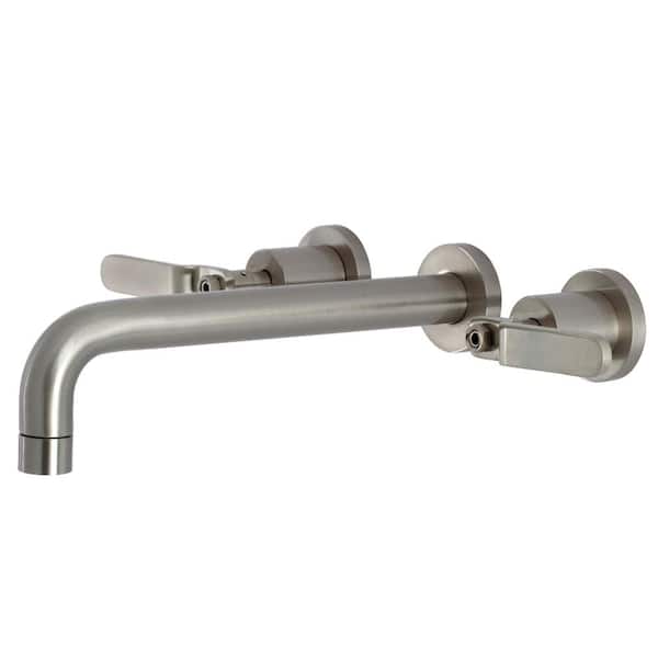 Kingston Brass Whitaker 2-Handle Wall Mount Roman Tub Faucet in. Brushed Nickel