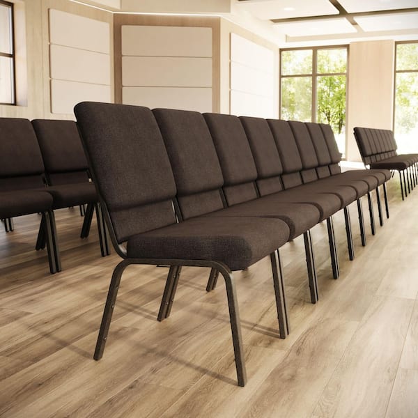 Carnegy Avenue Fabric Stackable Church Chair in Brown CGA-XU-1606