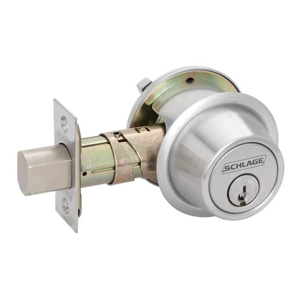 Schlage B500 Series Satin Chrome 5-Pin Double Cylinder Deadbolt Certified Grade 2 for Security and Durability