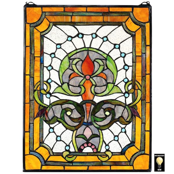 Design Toscano Kendall Manor Stained Glass Window Panel HD631 The