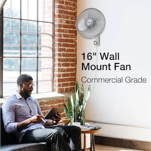 16 in. Commercial Grade Oscillating Wall Mount Fan