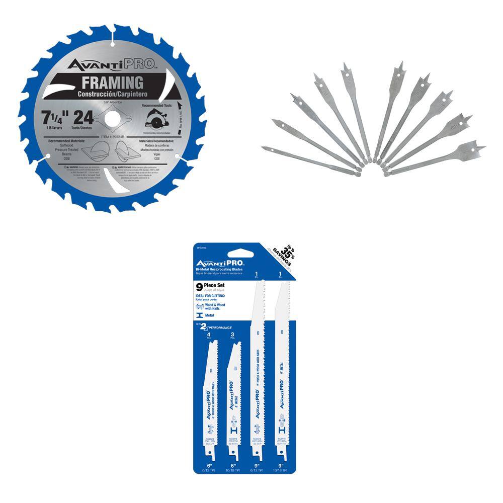 7-1/4 in. x 24 Tooth Saw Blade, 9-Pieces Wood and Metal Reciprocating Blade