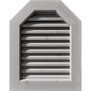 29 in. x 39 in. Octagon Primed Smooth Western Red Cedar Wood Paintable Gable Louver Vent