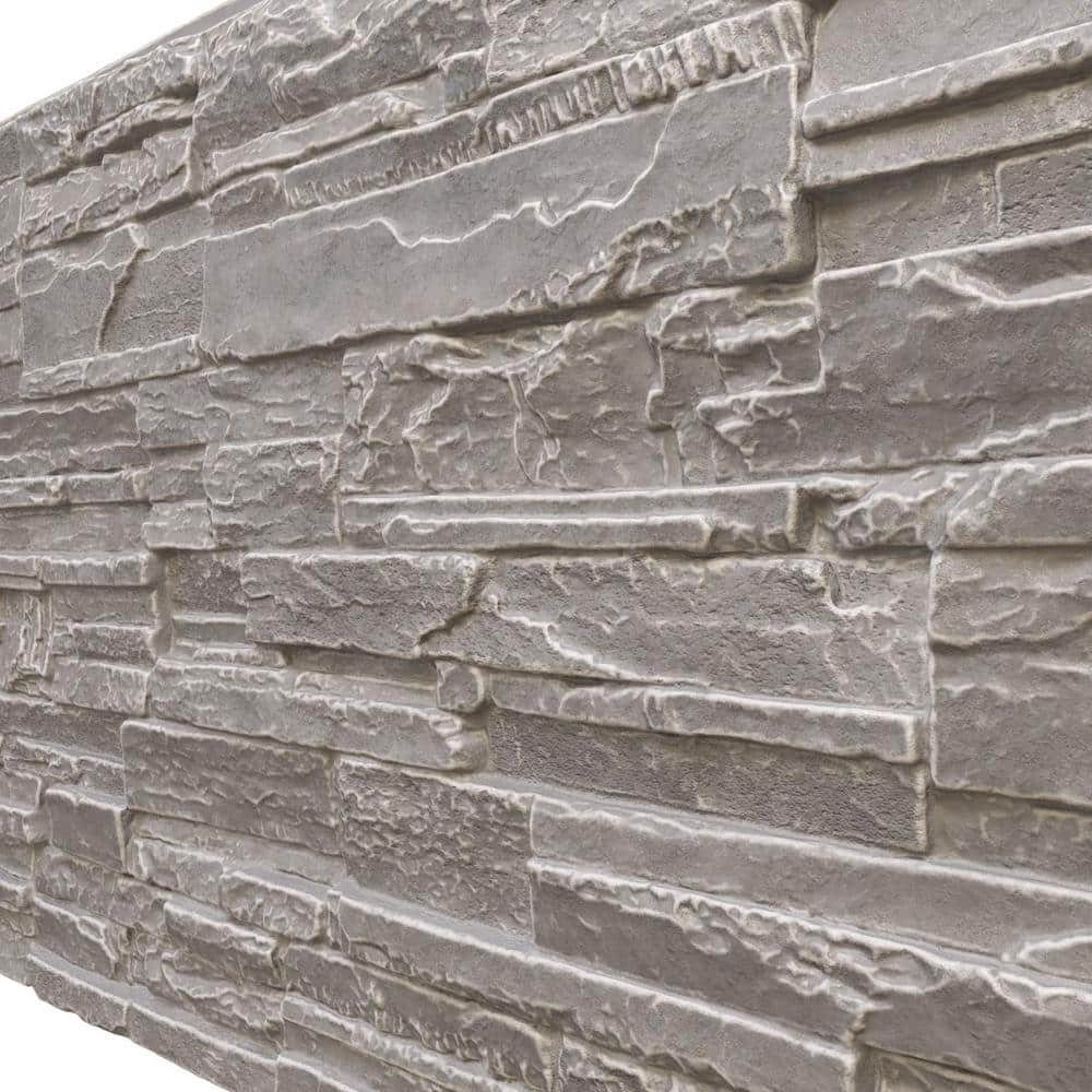 Grey Granite Faux Stone Wall Paneling 24.75" x 48.625"