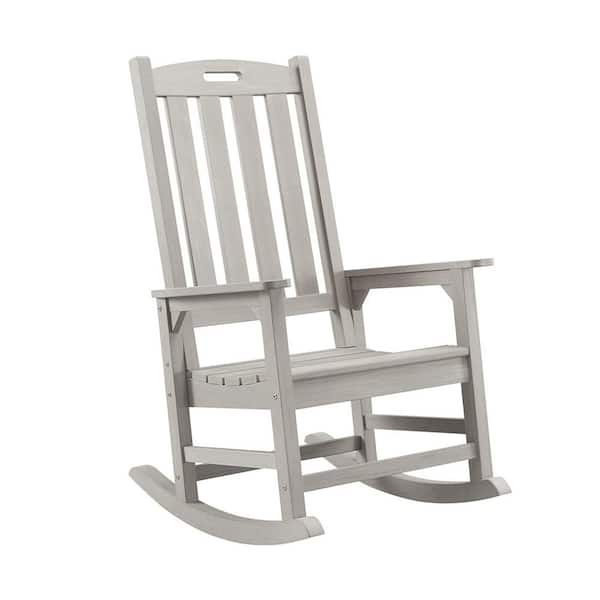 Unbranded Gray Plastic Oversized Outdoor Rocking Chair