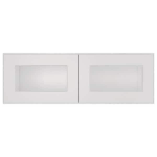 HOMEIBRO 36 in. W x 12 in. D x 18 in. H in Shaker White Plywood Ready to Assemble Wall Cabinet 2-Doors Kitchen Cabinet