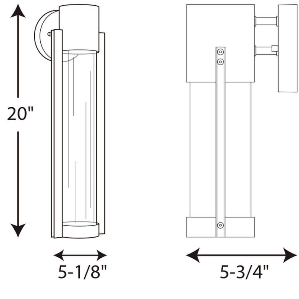 Gray Bronze 20" Outdoor LED Sconce with Clear Glass