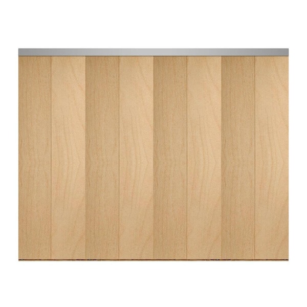 Impact Plus 144 in. x 96 in. Smooth Flush Stain Grade Maple Solid Core MDF Interior Closet Bi-fold Door with Chrome Trim