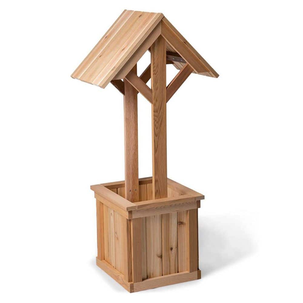 22 in. L x 16.5 in. W x 48 in. H Outdoor Wishing Well Cedar Wood Planter Box for Flowers and Plants price history on PriceWatchPro