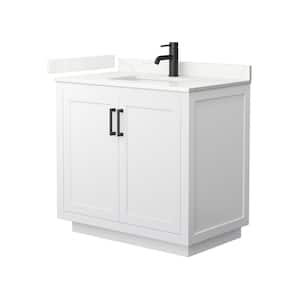 Miranda 36 in. W x 22 in. D x 33.75 in. H Single Bath Vanity in White with Giotto Quartz Top