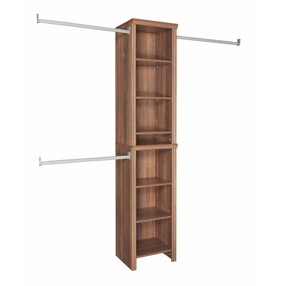 ClosetMaid Wood Closet System Impressions Narrow 48 in W Walnut 108 in W 