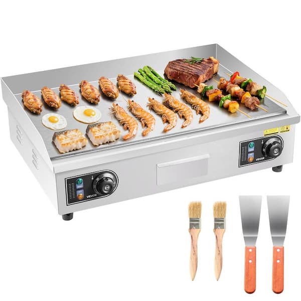 Commercial Electric Griddle 2800 W Countertop Flat Top Grill 26 in. Stainless Steel Griddle Grill