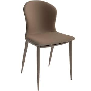 Mosaic Dining Upholstered Fabric Side Foam Cushioned Modern Accent Chair with Metal Legs for Living Room, Light Brown