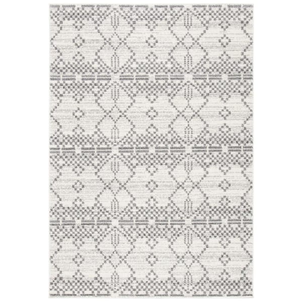 SAFAVIEH Tulum Dark Gray/Ivory 9 ft. x 12 ft. Tribal Area Rug