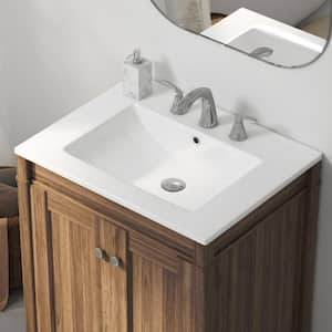 Tucson 24 in. W x 18 in. D Vitreous China Vanity Top in White with 3 Faucet Holes (8 in. Centerset)