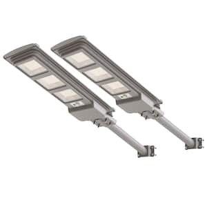 450- Watt Equivalent 19000 Lumens Motion Sensing Dusk to Dawn Integrated LED Flood Light with Remote Control(2 Pack)