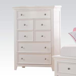 Lacey White 7-Drawers 18 in. Wide Chest of Drawers