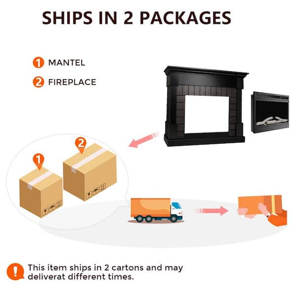 R.W.FLAME 50 in. Freestanding Wood Frame Electric Fireplace in