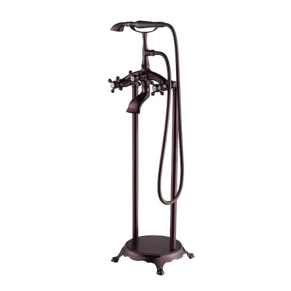 Maincraft 2-Handle Freestanding Tub Faucet with Hand Held Shower Head in Oil Rubbed Bronze