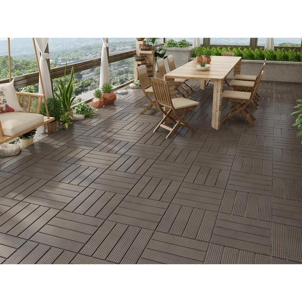 Terrace Collection 1 ft. x 1 ft. Bamboo Composite Deck Tile in Mocha (11 sq. ft. per Box)