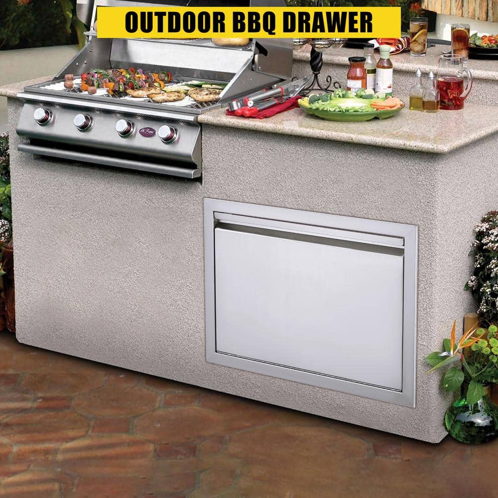 17 in. Wide Stainless Steel Outdoor BBQ Access Door with Handle