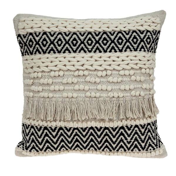 Unbranded Shaggy Bohemian Beige Throw Pillow Cover