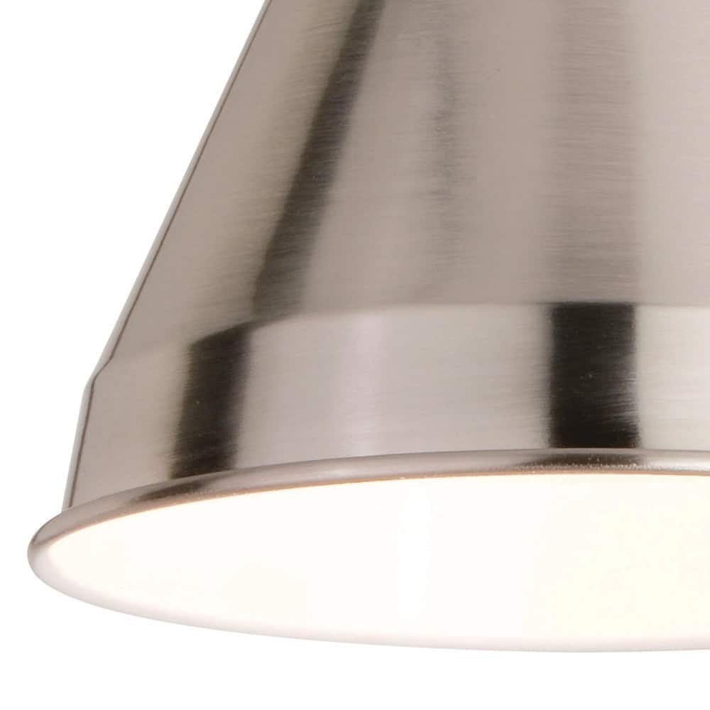 Satin Nickel and Matte White Adjustable Swing Arm Wall Lamp