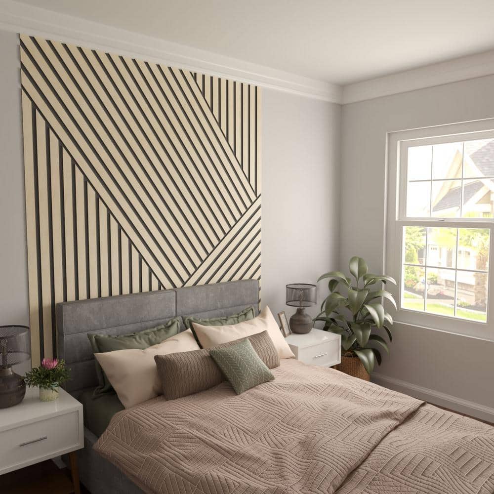 Birch Wood Adjustable Slat Wall Panel Kit, 47"H x 1/4"T