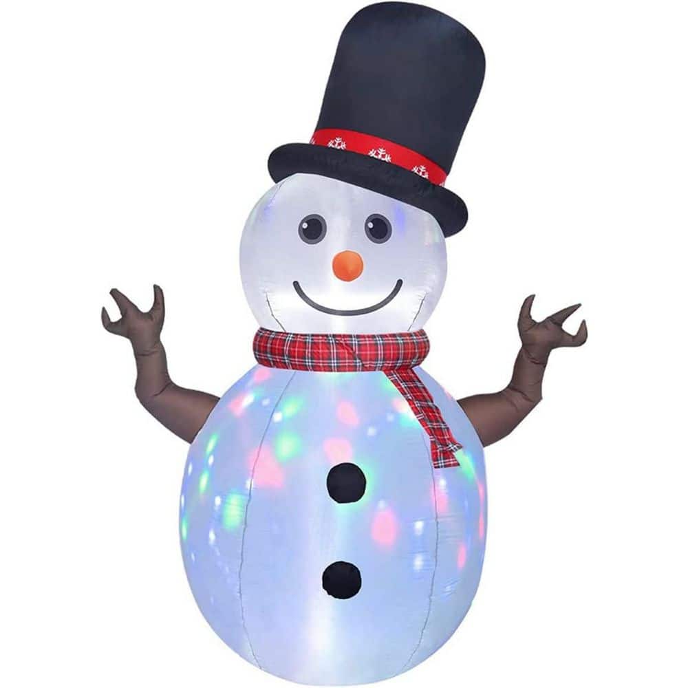 8 ft. H Christmas Inflatable Decoration Rotating Snowman with Color LED  Built-In Outdoor Courtyard Lawn B08FJB4LLV - The Home Depot