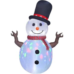 8 ft. H Christmas Inflatable Decoration Rotating Snowman with Color LED Built-In Outdoor Courtyard Lawn