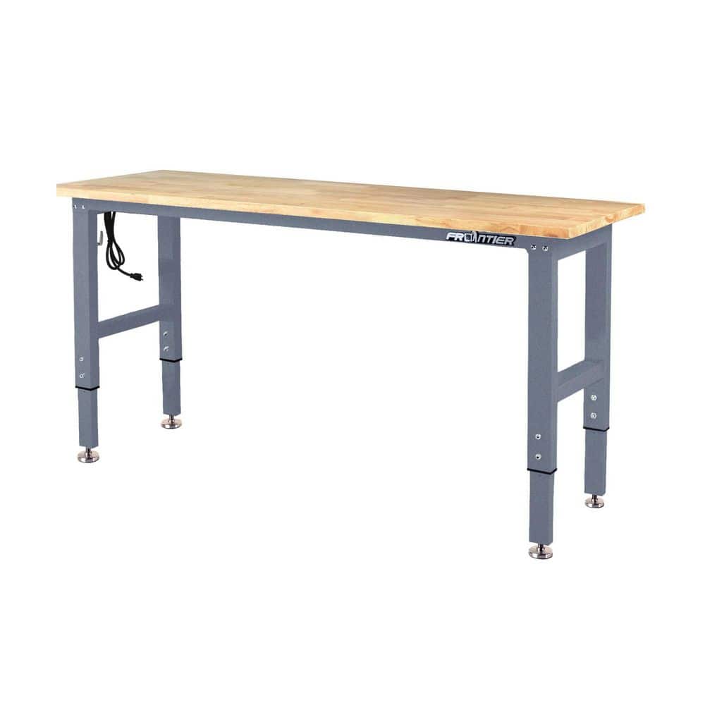 60 in. W x 22 in. D Adjustable Height Wood Top Workbench in Matte Gray price history on PriceWatchPro
