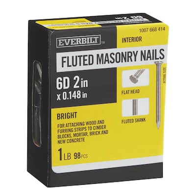 2 in. x 6D Bright Non-Collated Flooring Nails Fluted Masonry 1 lb. (98-Count)