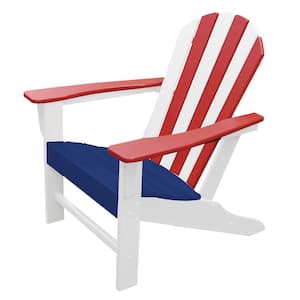 Atlantic Classic Curveback Patriot Plastic Outdoor Patio Adirondack Chair