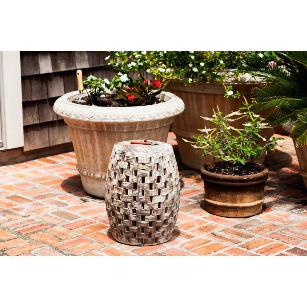 Rustic Natural Reclaimed Wood Oval Garden Stool