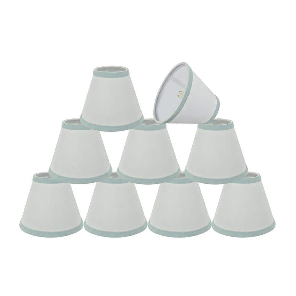 6 in. x 5 in. White and Light Blue Trim Hardback Empire Lamp Shade (9-Pack) price history on PriceWatchPro
