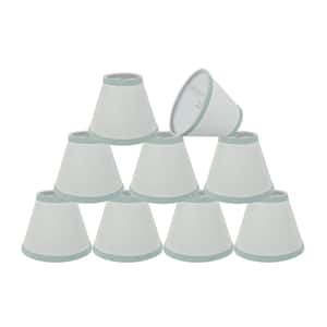 6 in. x 5 in. White and Light Blue Trim Hardback Empire Lamp Shade (9-Pack)