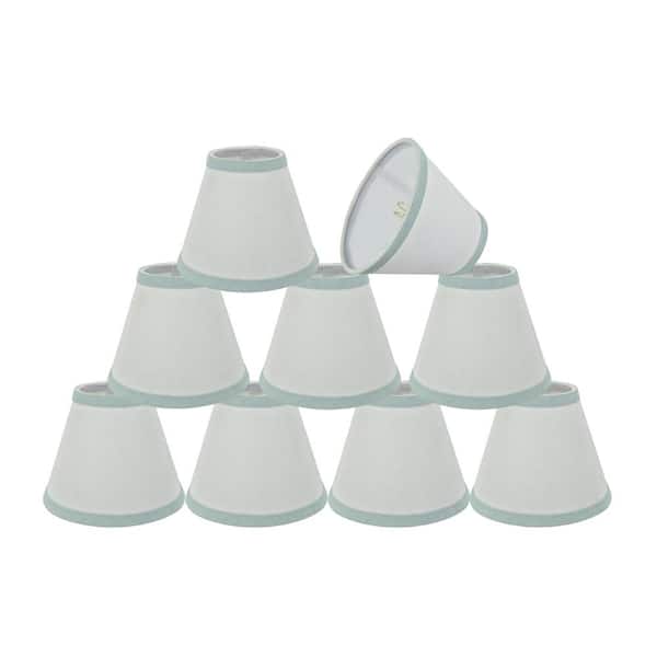 Aspen Creative Corporation 6 in. x 5 in. White and Light Blue Trim Hardback Empire Lamp Shade (9-Pack)