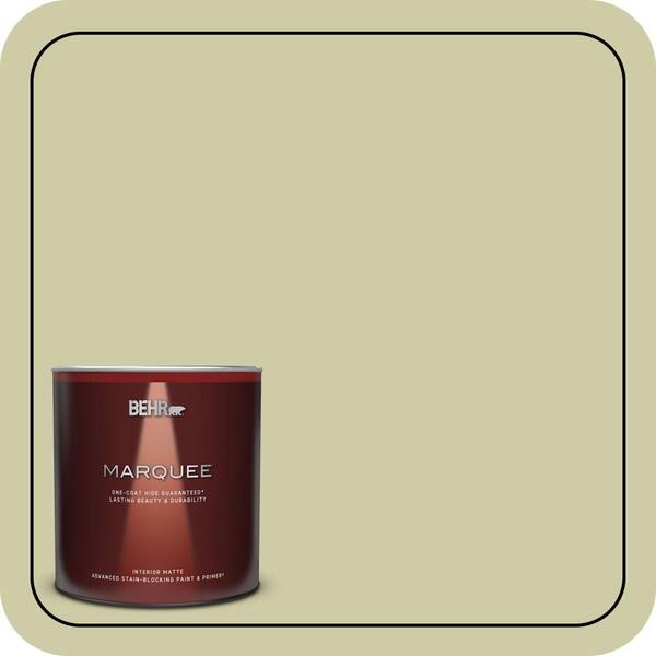 BEHR MARQUEE 1 qt. #ICC-58 Crisp Celery Matte Interior Paint & Primer