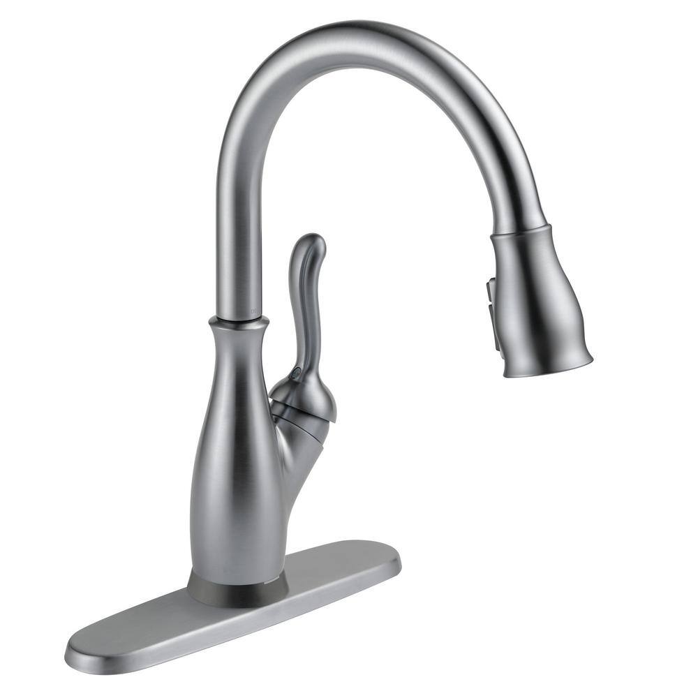 Delta Leland Touch Single-Handle Pull-Down Sprayer Kitchen Faucet (Google Assistant, Alexa Compatible) in Arctic Stainless -  9178TV-AR-DST