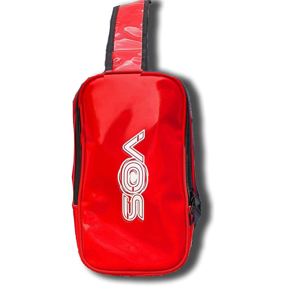 Collections Etc Adjustable Multi Zip Pockets Cross-body Handbag, Red