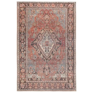 Fenella Rust/Gray 7 ft. 10 in. x 9 ft. 10 in. Bohemian Rectangle Area Rug