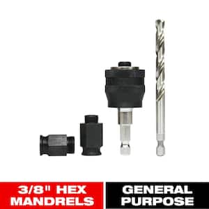 3/8 in. SnapLock Plus Hole Saw Arbor Mandrel System with Fast Plug Ejection
