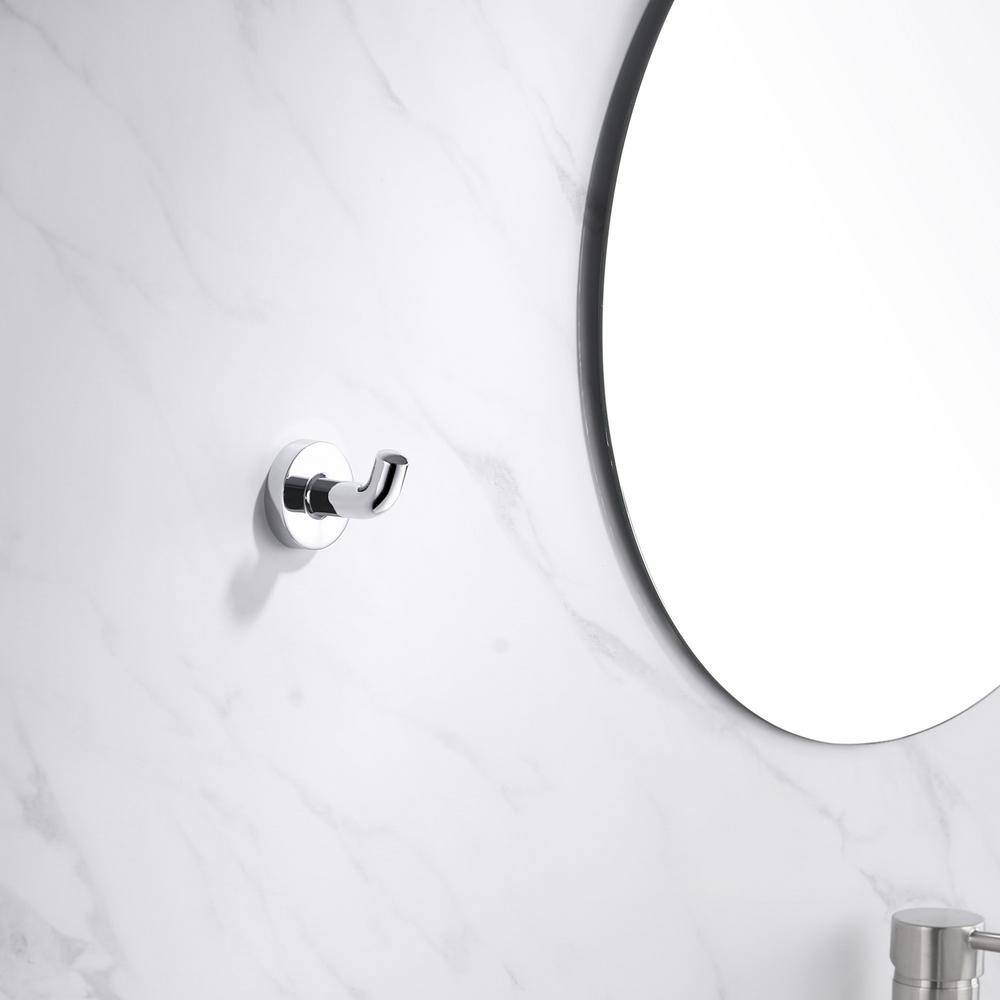 Polished Chrome Brass Wall Mounted J-Hook Robe Hook