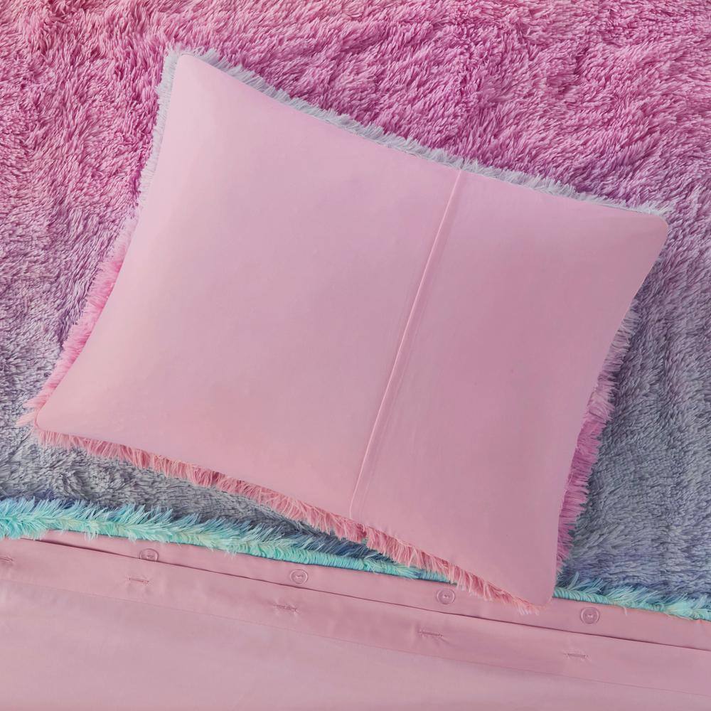 Twin/Twin XL Ombre Shaggy Faux Fur Bedding Set