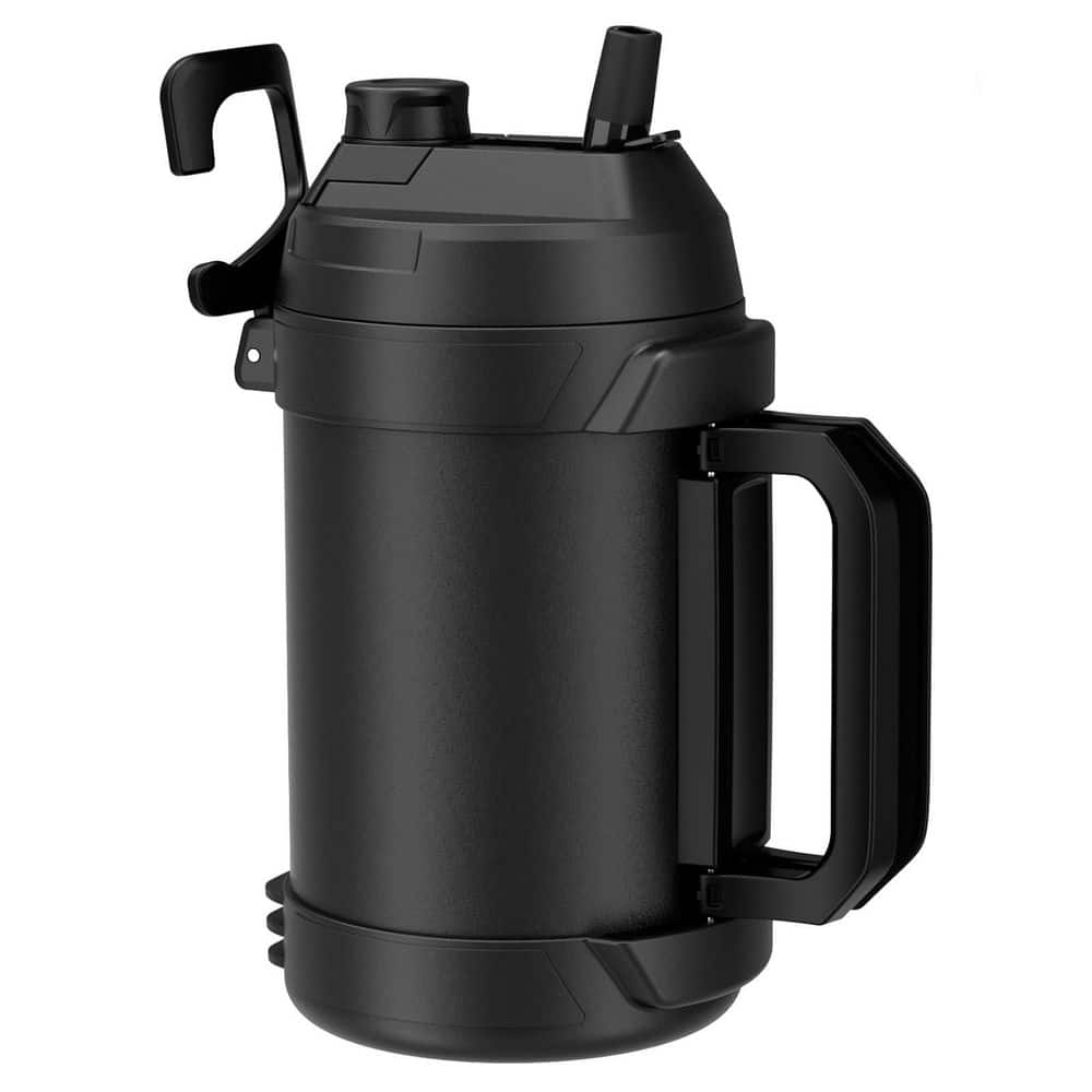 128 oz. Black Stainless Steel Triple Wall Insulated Water Bottle with Straw & Spout, Keeps Cold 48 Hours for Outdoors price history on PriceWatchPro