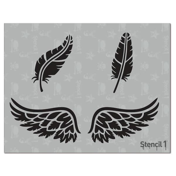 Stencil1 Feathers and Wings Stencil